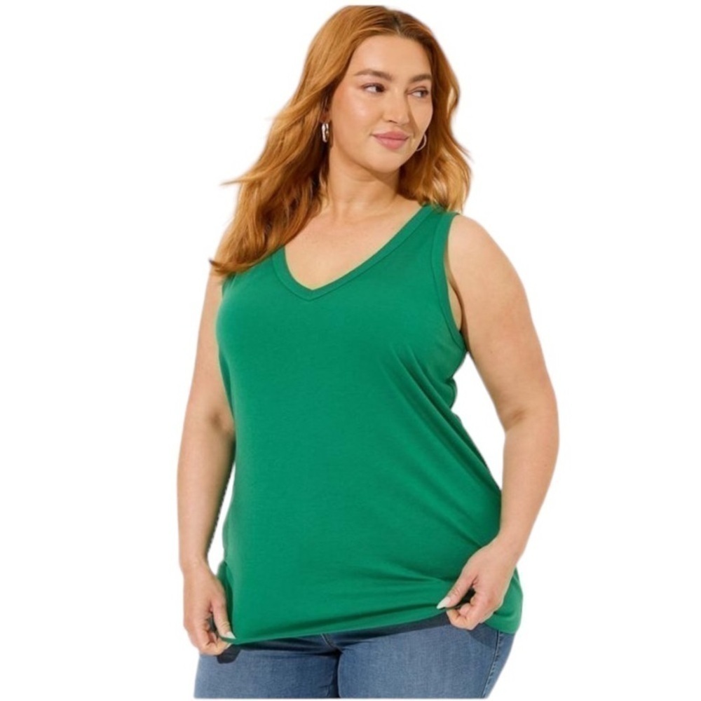Torrid Green Classic Fit V Neck Tank Top